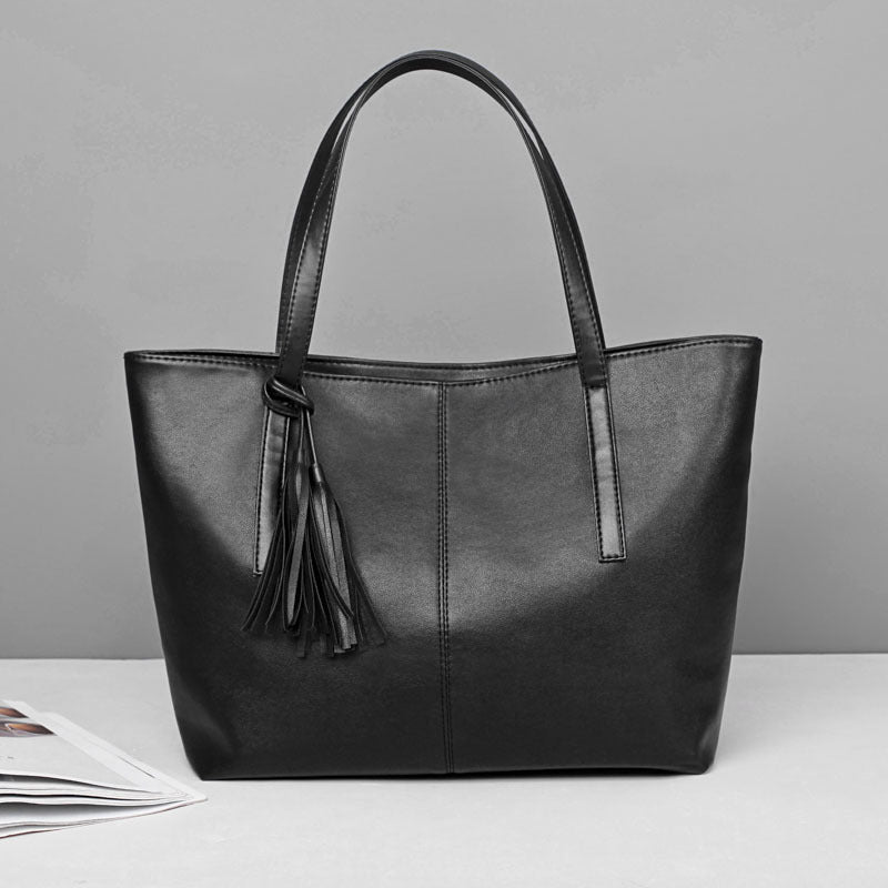 Women's Four Capacity Texture Korean Fashion Big Handbags
