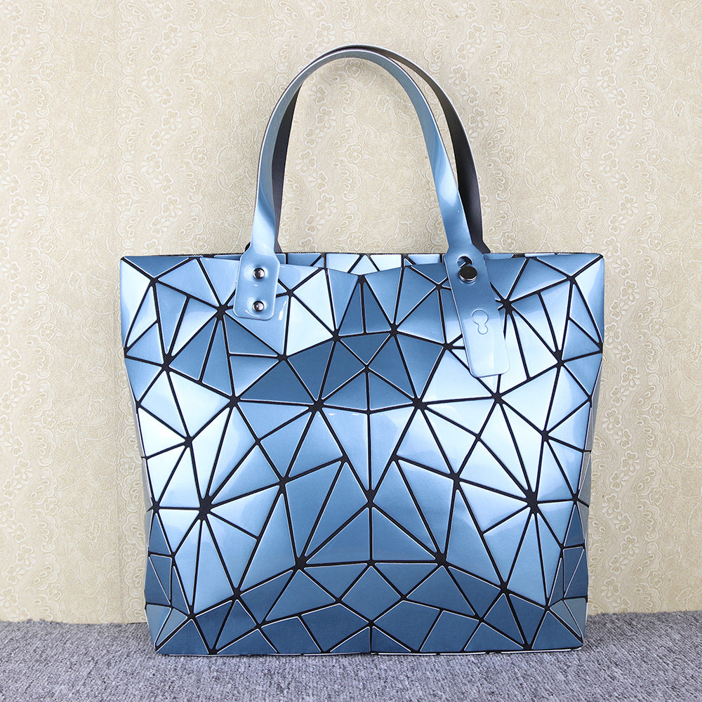 Women's Geometric Rhombus Glossy Large Capacity Changeable Shoulder Bags