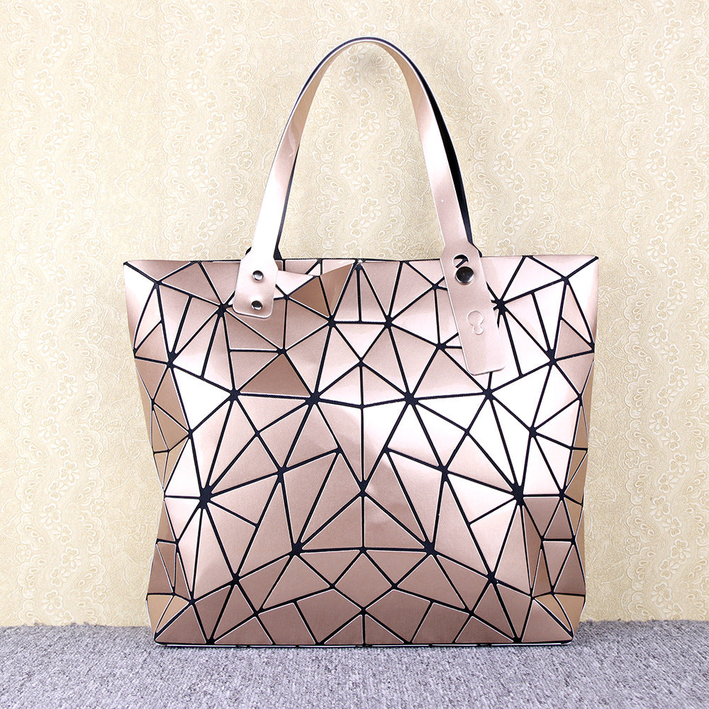 Women's Geometric Rhombus Glossy Large Capacity Changeable Shoulder Bags