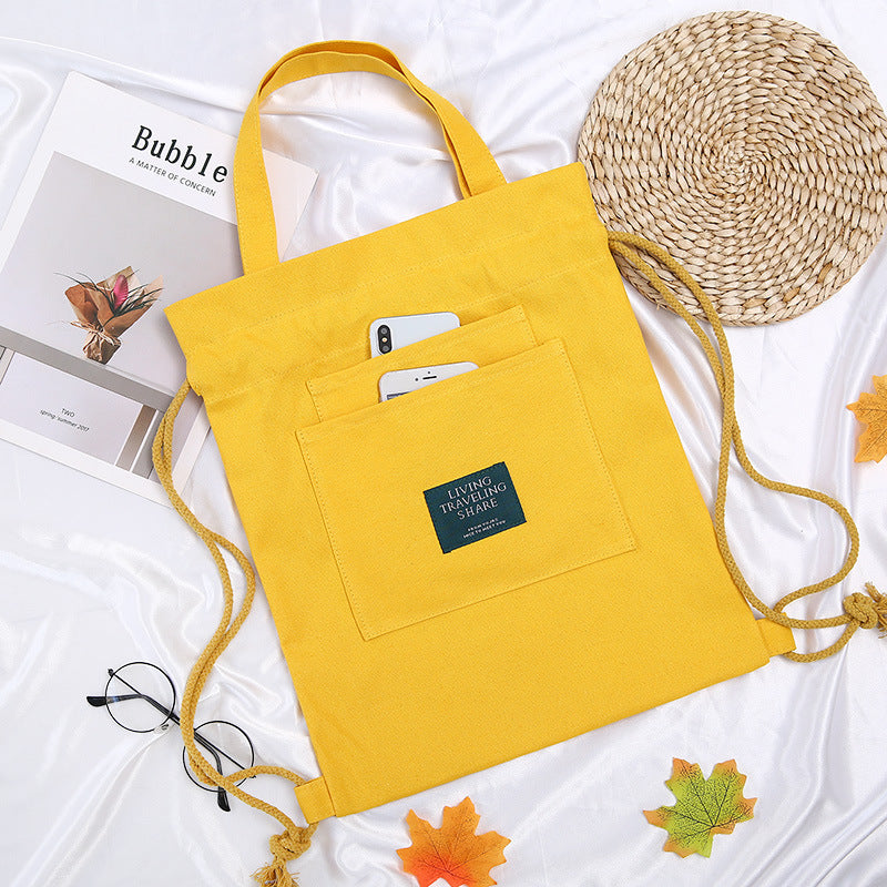 Glamorous Canvas Female Tutorial Creative Drawstring Backpacks