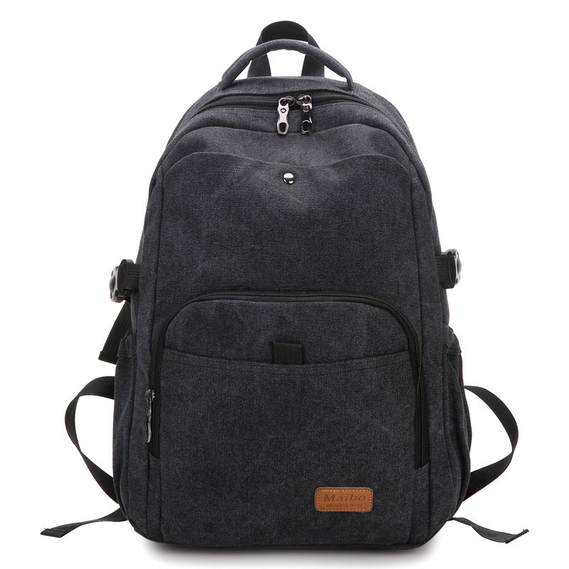 Women's Vintage Canvas Washed Male Simple Trendy Large Backpacks