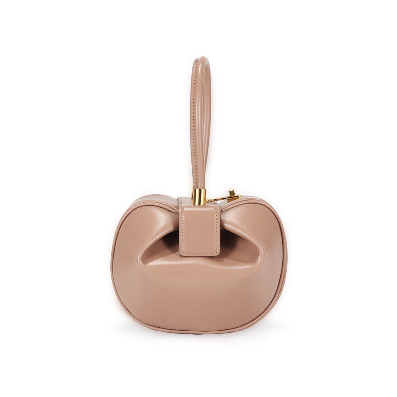 Women's Versatile Design Vintage Wonton Dumpling Genuine Handbags