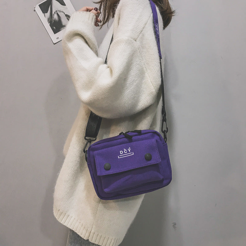 Women's Canvas Korean Style Letter Simple For Shoulder Bags