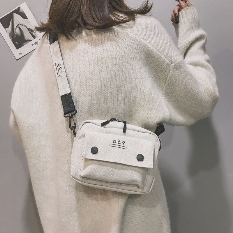 Women's Canvas Korean Style Letter Simple For Shoulder Bags