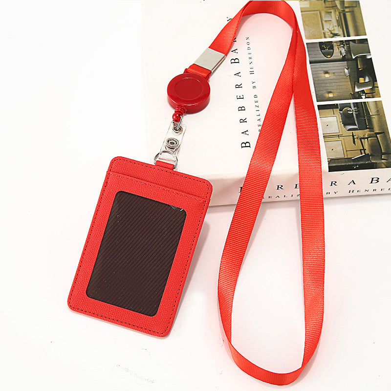 Work Imitation Leather Badge Permit Cover Card Holder