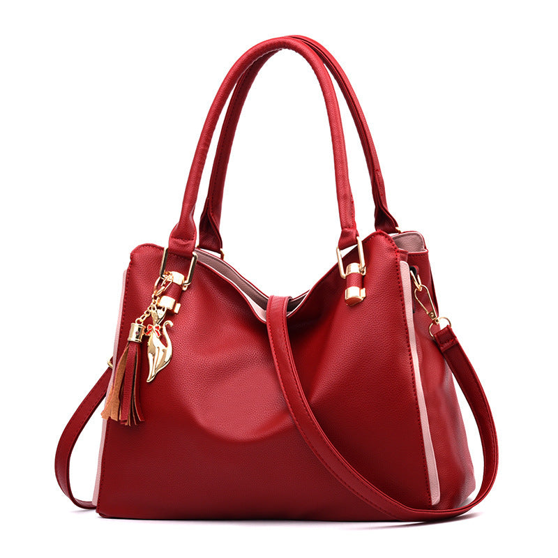 Women's Leather Mother Korean Fashion Simple Large Shoulder Bags