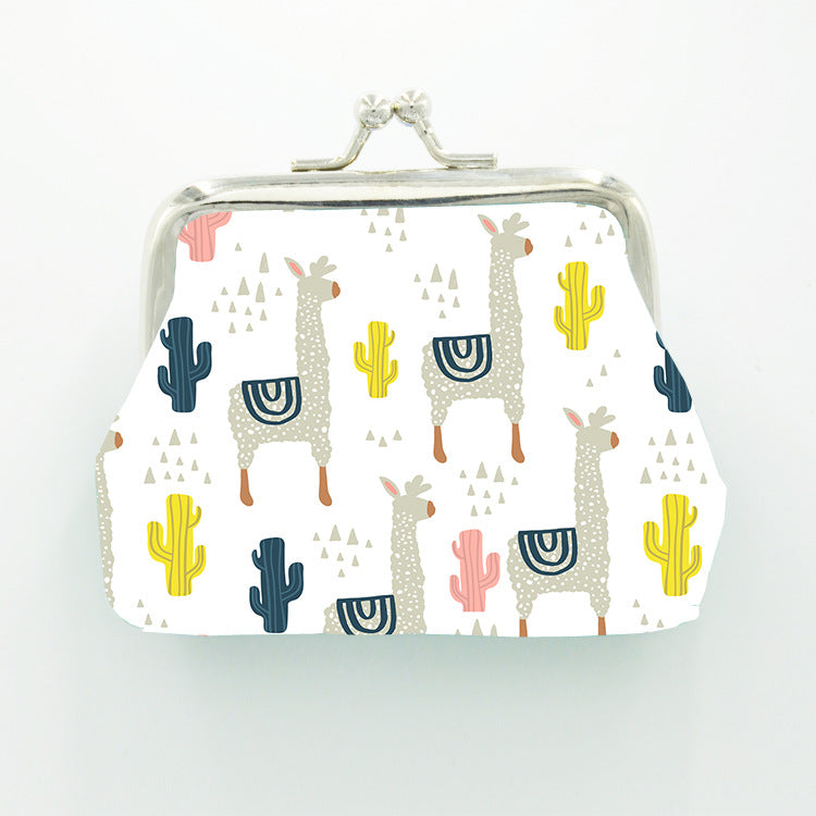 Women's Trendy Alpaca Animal Iron Jewelry Coin Purses