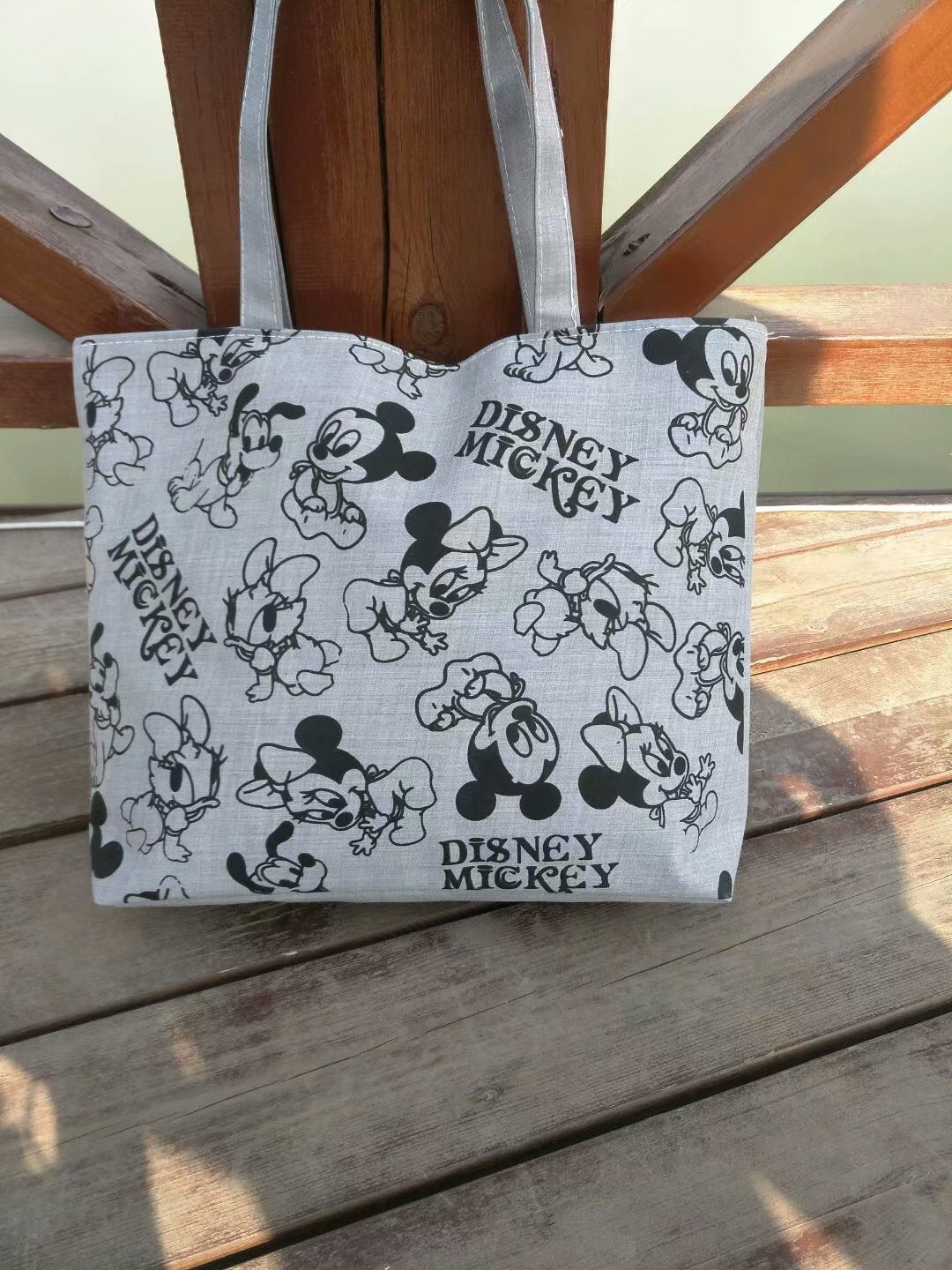 Women's Canvas Printed Simple Portable Large Capacity Shopping Bags