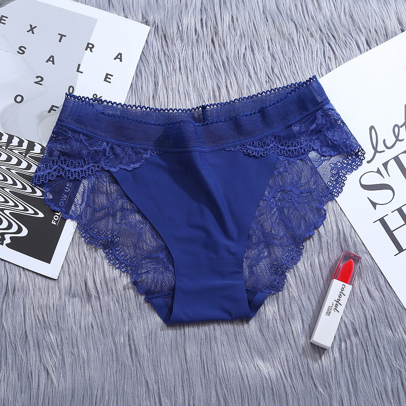 Women's Ice Silk Underwear For Sexy Transparent Lace Breathable Panties