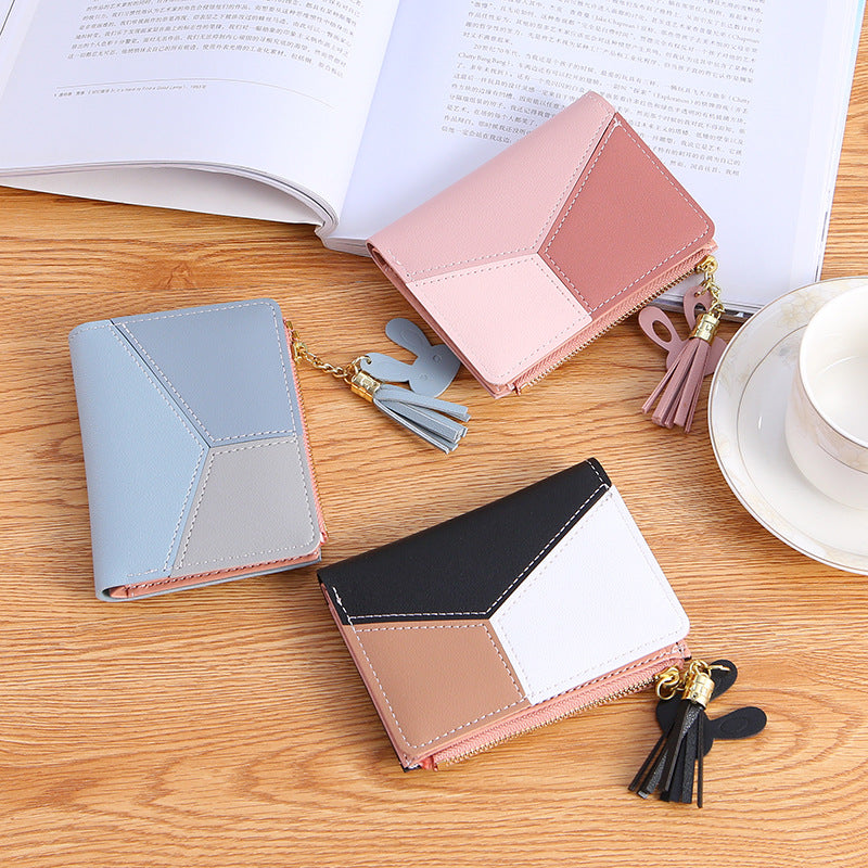 Women's Short Zip Korean Style Tassel Simple Purses