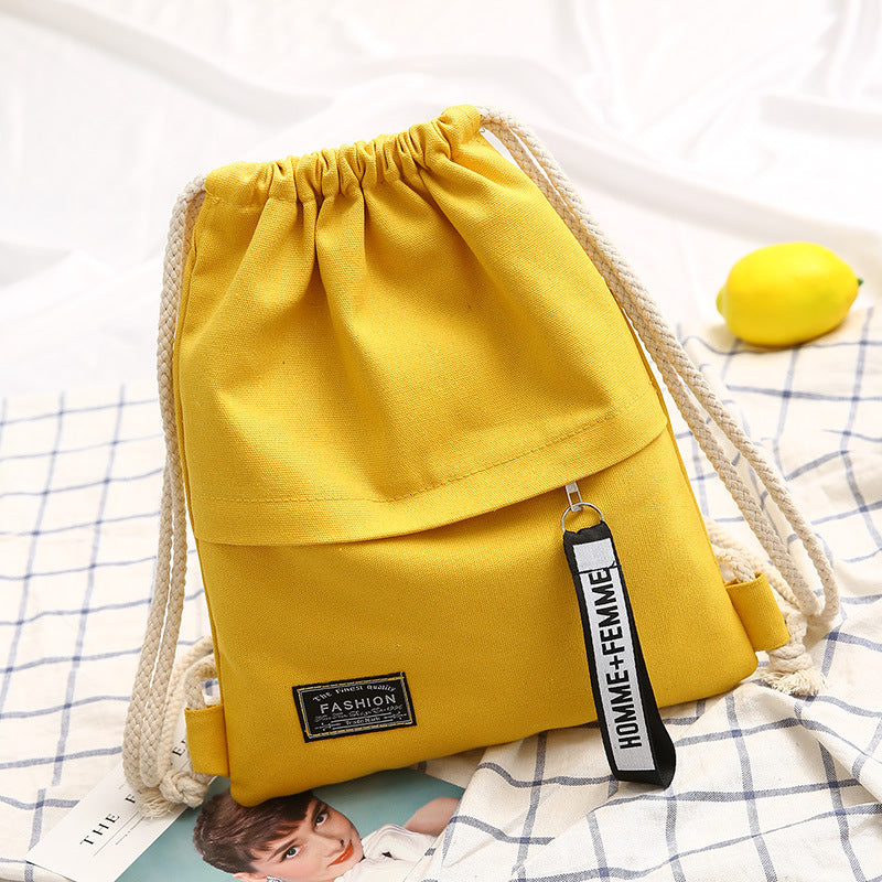 Women's Drawstring Canvas Make-up Primary Lightweight Sack Bags