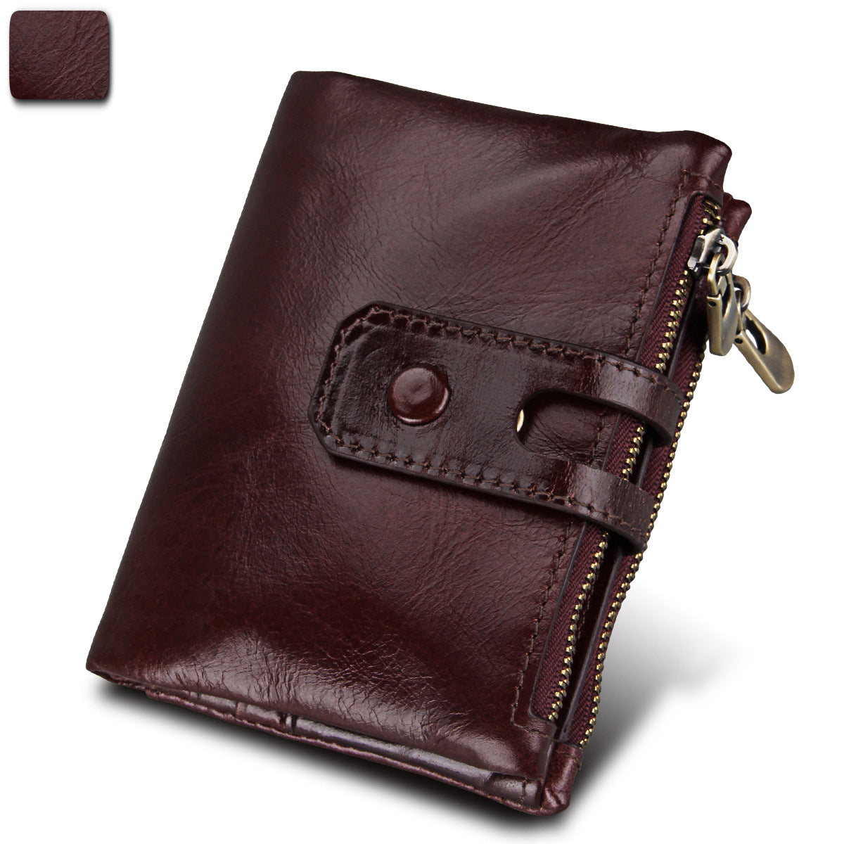 Man Swiping First Layer Cowhide Crazy Men's Wallets