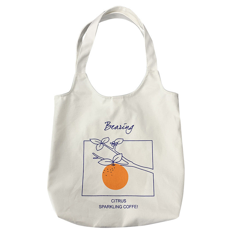 Female Fruit Orange Artistic College Simple Portable Shoulder Bags