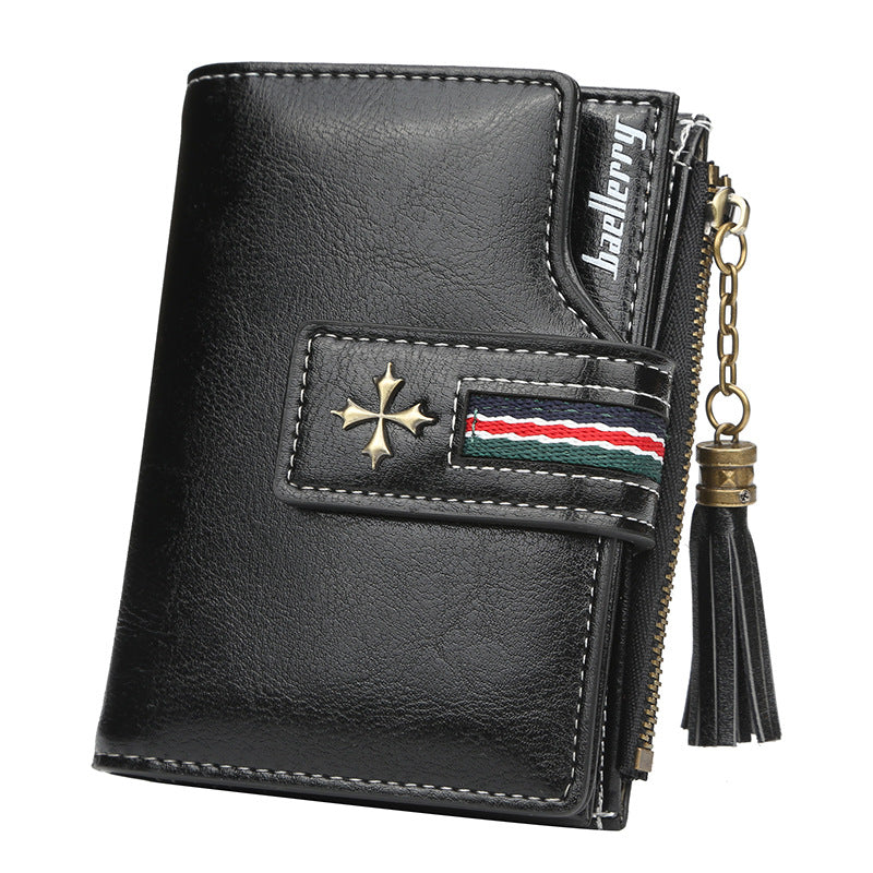 Creative Women's Personalized Tassel Zipper Short Ladies Wallets