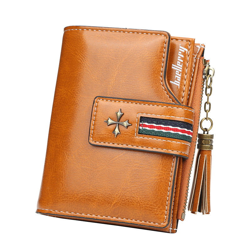 Creative Women's Personalized Tassel Zipper Short Ladies Wallets