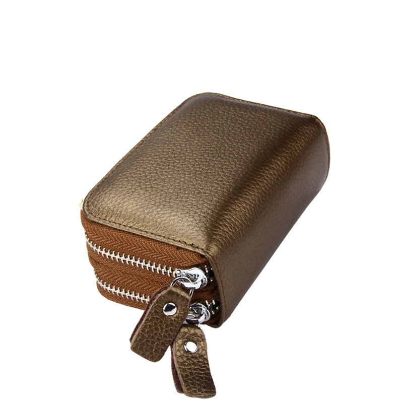 First Layer Cowhide Organ Korean Style Card Holder