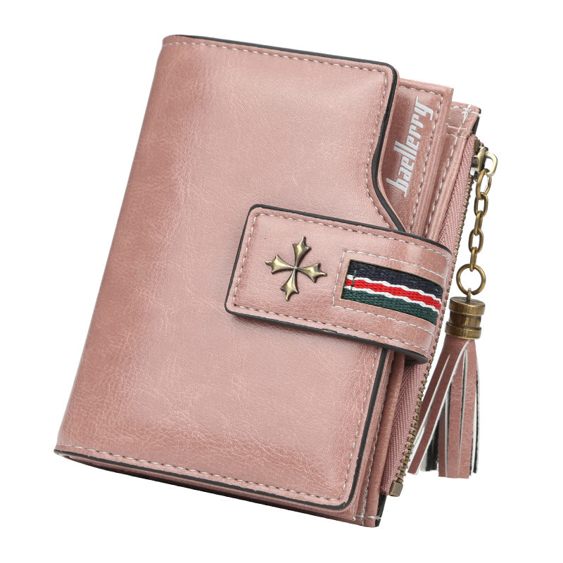 Creative Women's Personalized Tassel Zipper Short Ladies Wallets