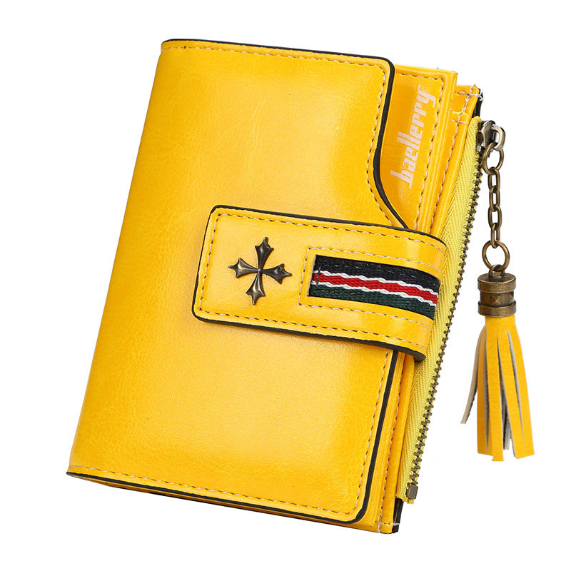 Creative Women's Personalized Tassel Zipper Short Ladies Wallets