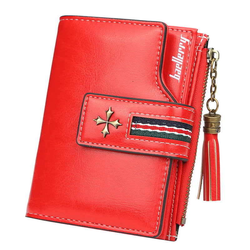 Creative Women's Personalized Tassel Zipper Short Ladies Wallets