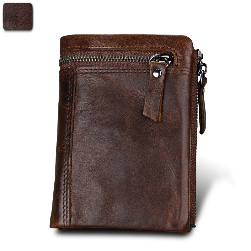 Men's Crazy Horse Leather Swiping For Man Men's Wallets