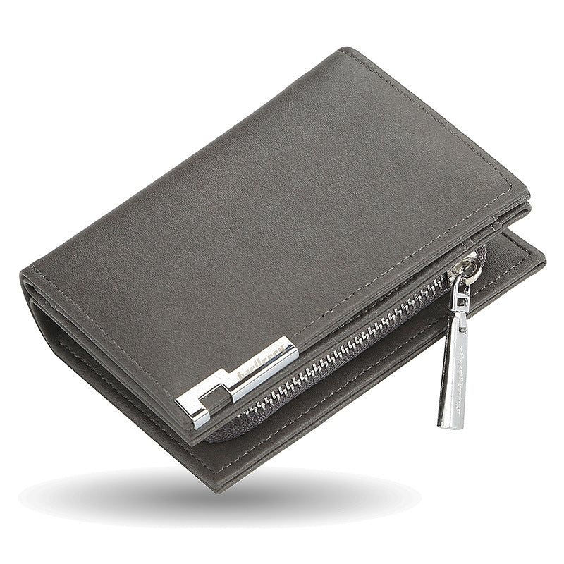 Men's Short Fashion Expanding Large Capacity Zipper Card Holder