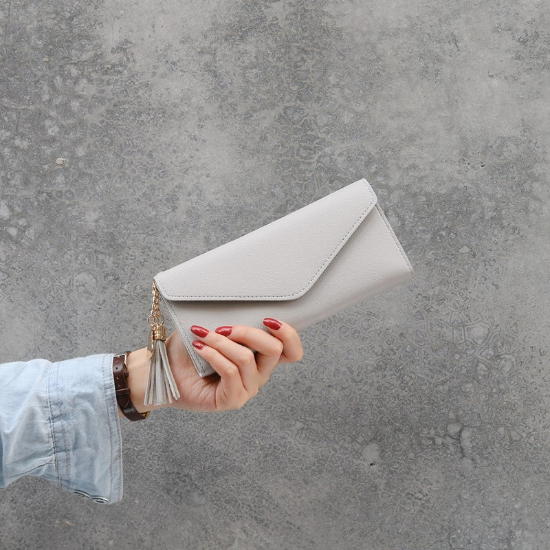 Women's Long Trendy Heart-shaped Pendant Simple Stylish Versatile Lychee Ladies Wallet