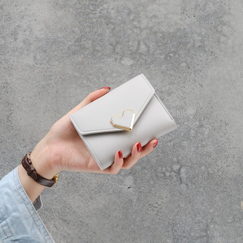Version Female Short Chic Three Folding Fresh Simple Ladies Wallet