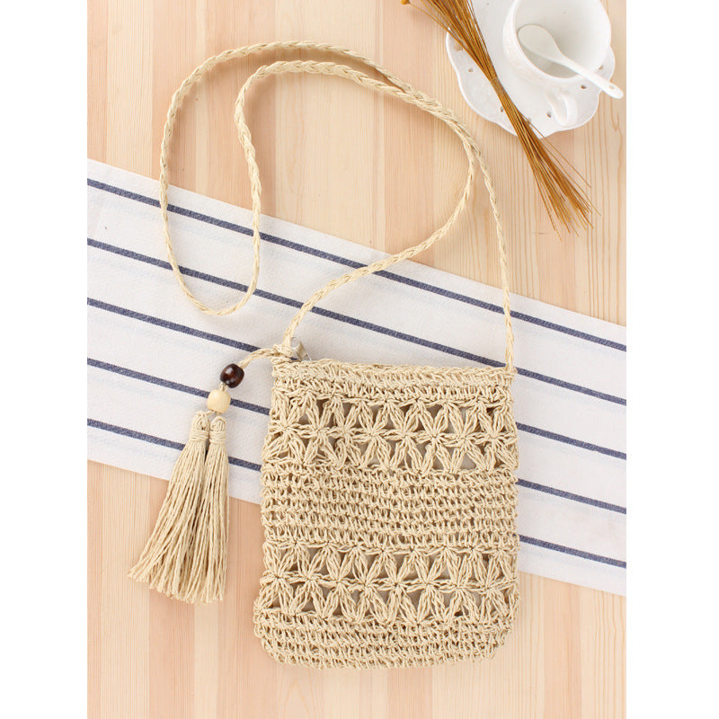 Simple Hollow Tassel Straw Hand-woven Summer Bags