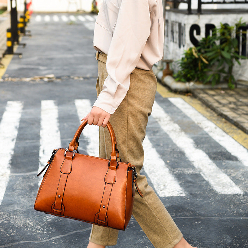 Women's Leather Korean Style One Join Shoulder Bags