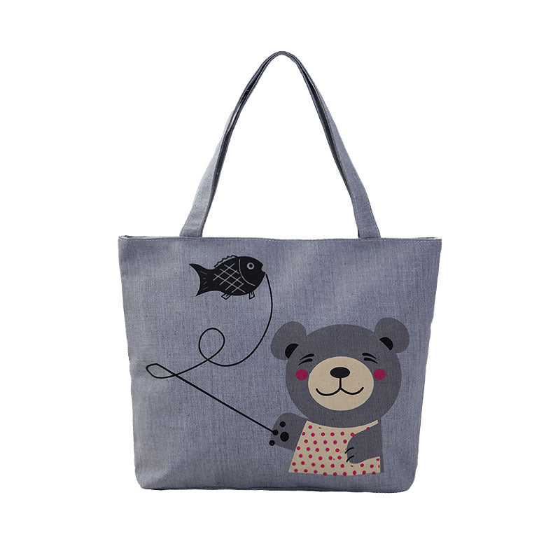 Women's Canvas Artistic Cloth Large Capacity Class Shoulder Bags