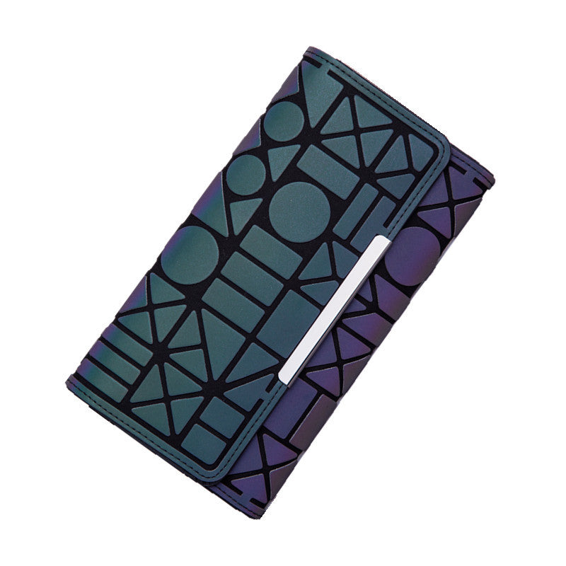 Women's Three-fold Luminous Rhombus Simple Long Vintage Little Ladies Wallet