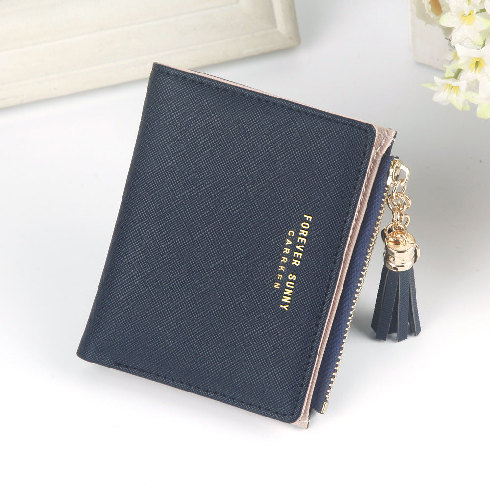 Short Mini Lady's Thin Zipper Korean Ladies Wallets