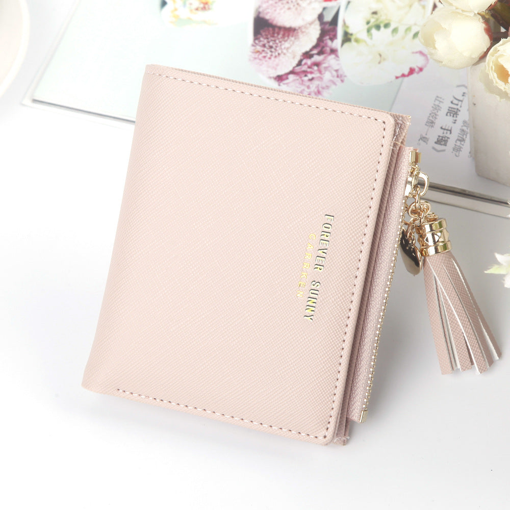 Short Mini Lady's Thin Zipper Korean Ladies Wallets
