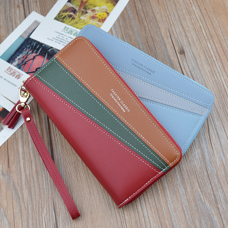 Women's Female Korean Style Stitching Contrast Color Ladies Wallets