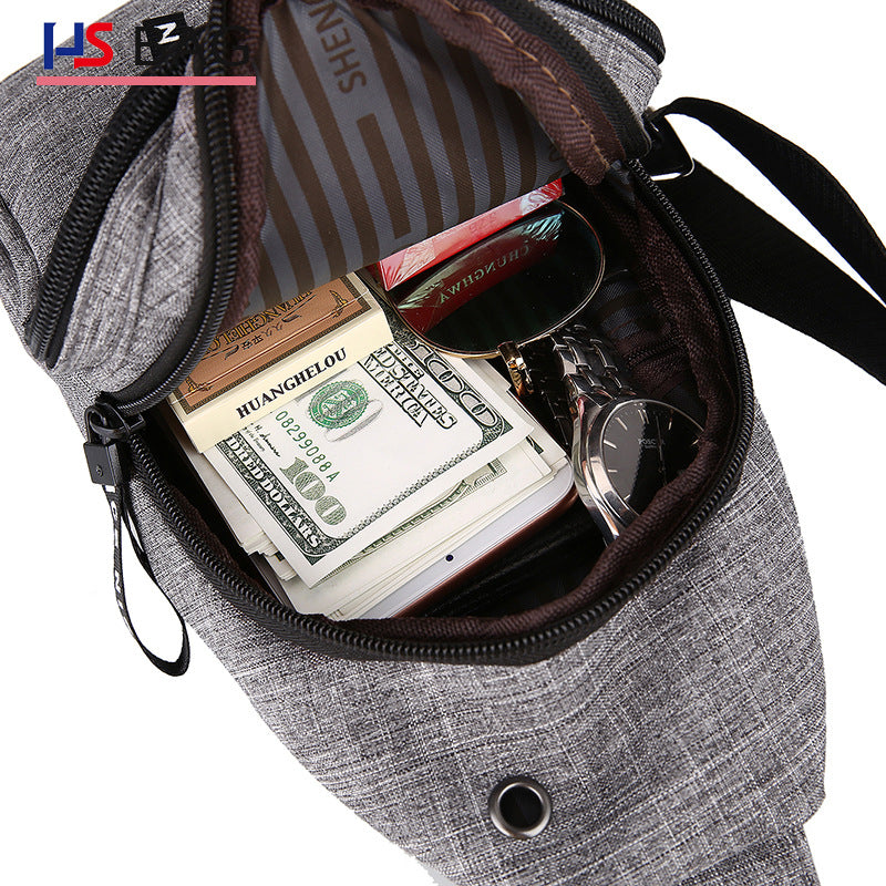 Style Large Capacity Fleece In One Men's Chest Bags