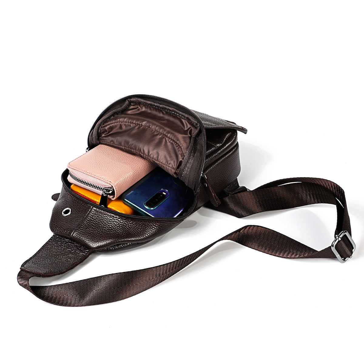 Men's Fashion Soft Genuine Leather First Layer Bags
