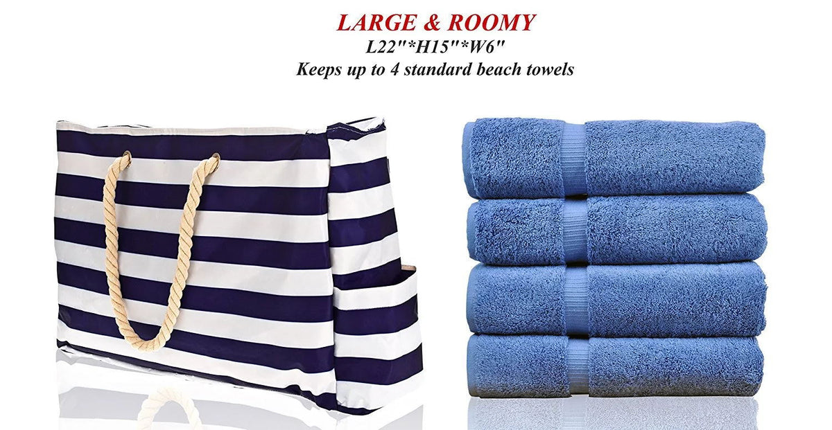 Large Capacity Waterproof Beach With Zipper Women's Shoulder Bag
