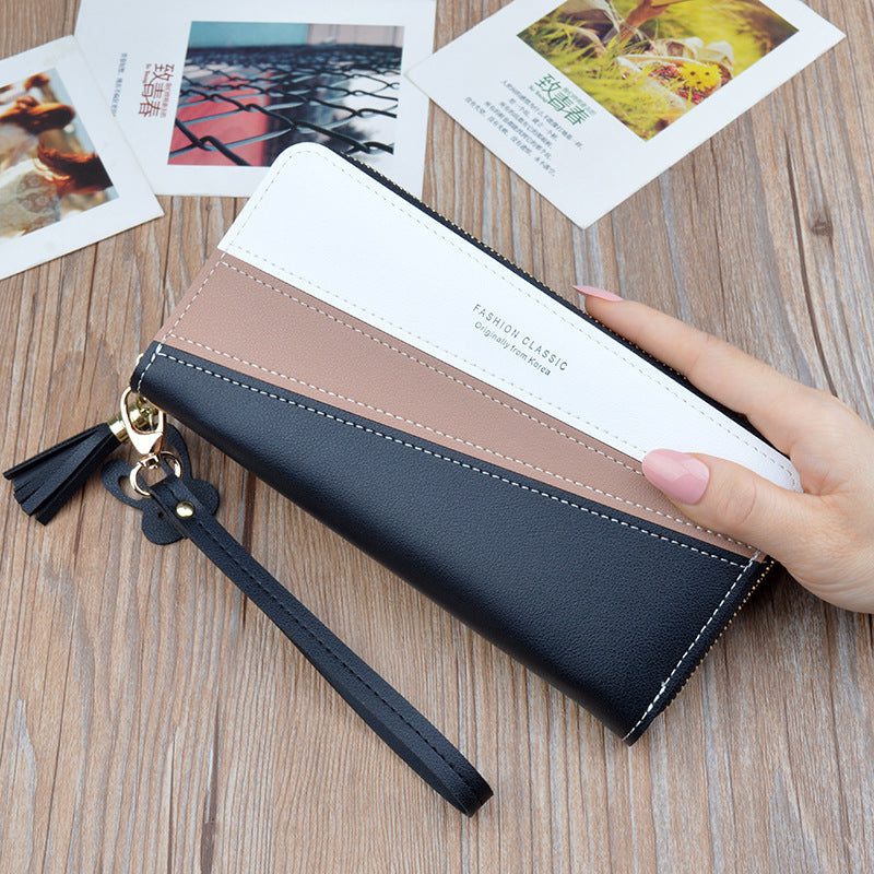 Women's Female Korean Style Stitching Contrast Color Ladies Wallets