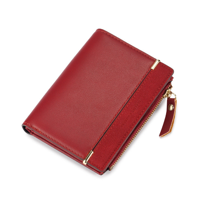 Women's Classic Two-fold Short Frosted Female Purses