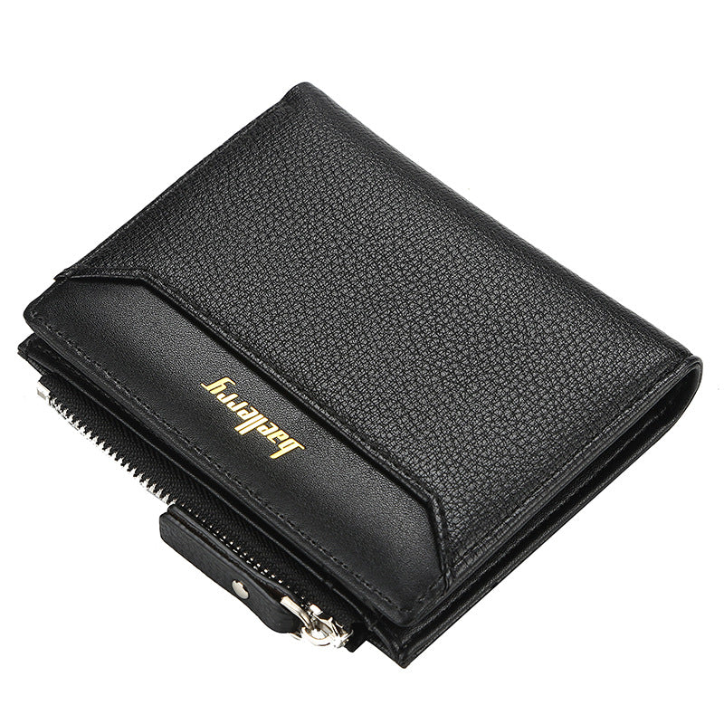 Attractive Men's Fashion Short Zipper Open Men's Wallets
