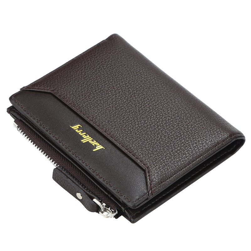 Attractive Men's Fashion Short Zipper Open Men's Wallets