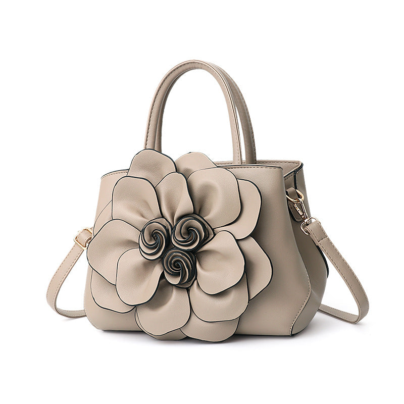 Women's Color College Style Foreskin Flower Portable Handbags