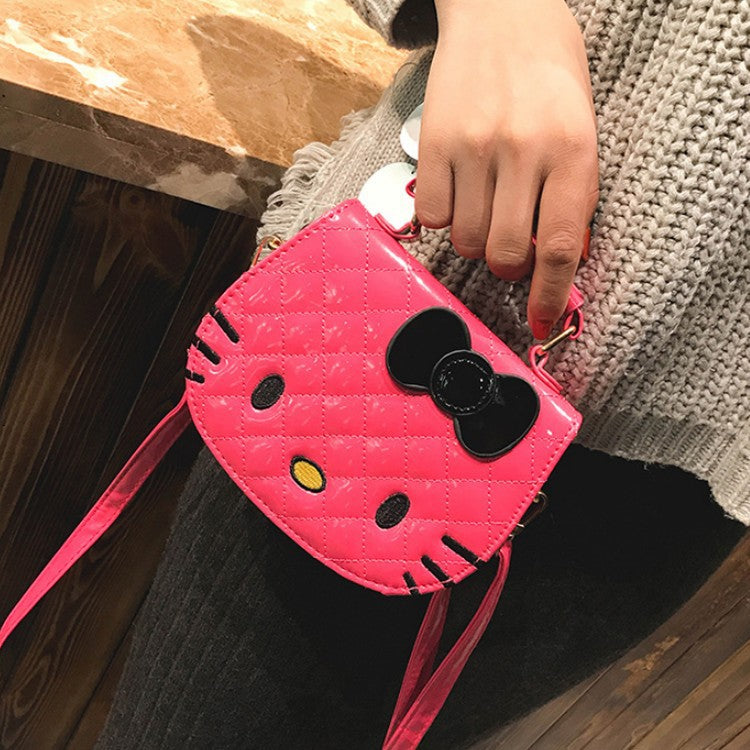 Women's Korean Style Embroidered Kitten Bow Shoulder Bags