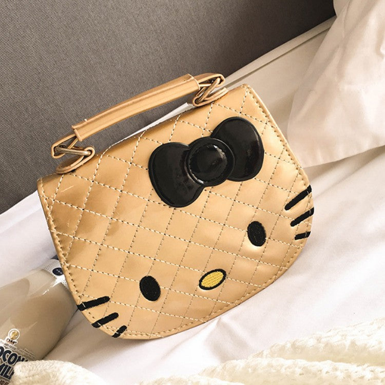Women's Korean Style Embroidered Kitten Bow Shoulder Bags