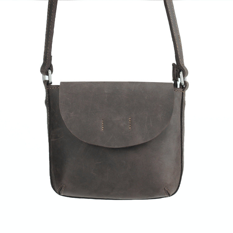 Women's Genuine Leather First Layer Cowhide Retro Simple Pouch Male And Shoulder Bags
