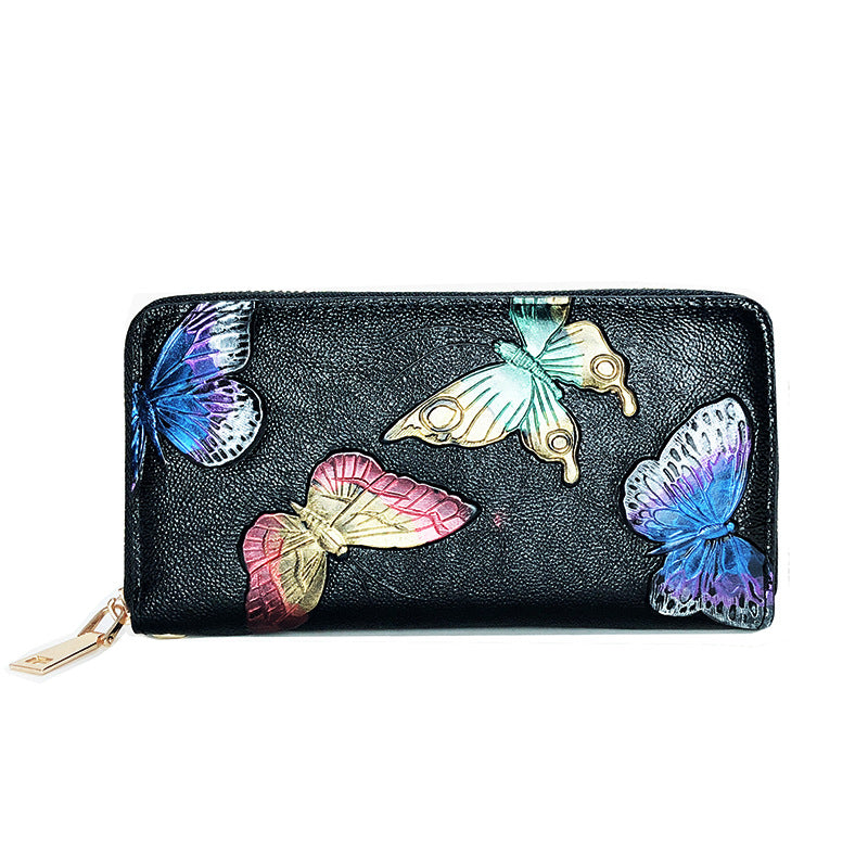 Women's Long Fashion Embossing Zipper Lady's Mobile Ladies Wallets