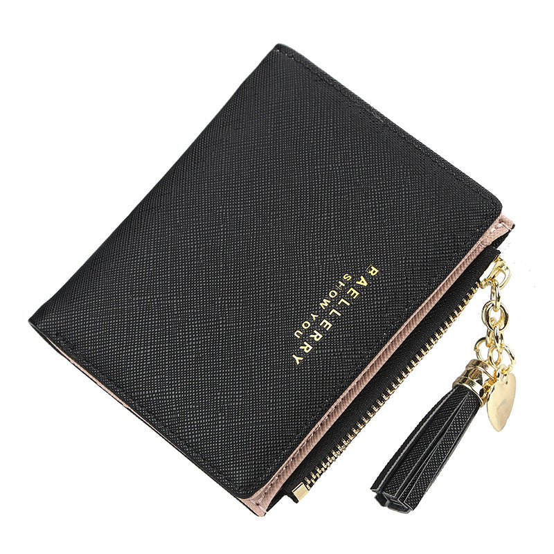 Women's Style Multiple Slots Cross Pattern Tassel Ladies Wallets