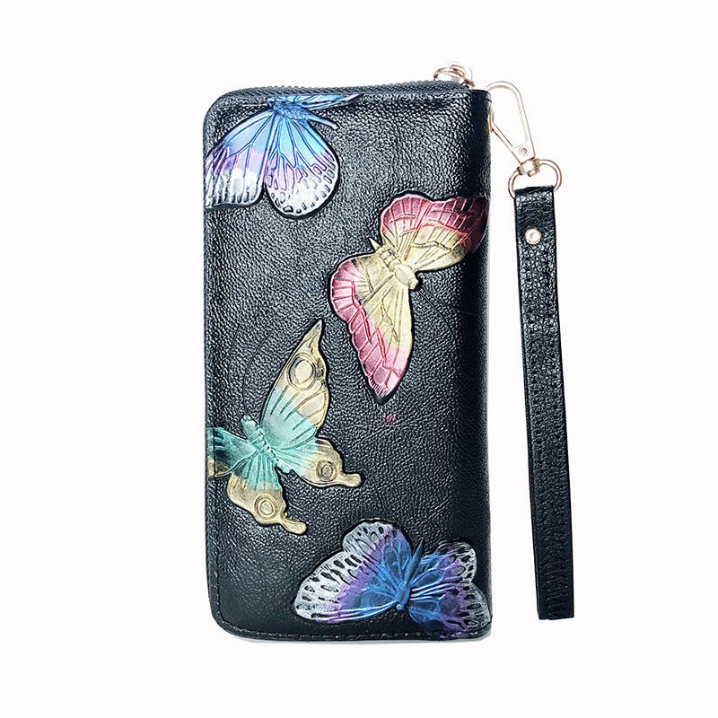 Women's Long Fashion Embossing Zipper Lady's Mobile Ladies Wallets
