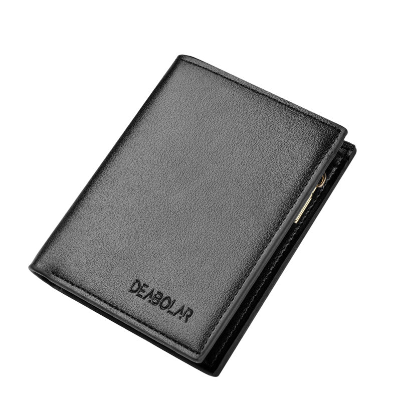 Charming Men's Short Zipper Multiple Slots Men's Wallets