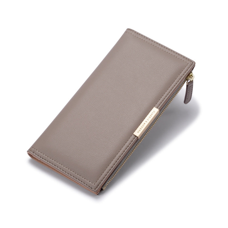 Women's Korean Long Multiple Slots Zipper Female Bags